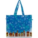 Winter Village Snow Brick Buildings Canvas Travel Bag View1