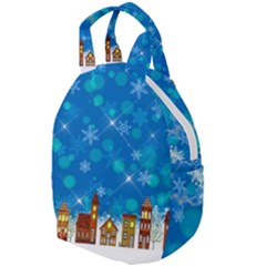 Winter Village Snow Brick Buildings Travel Backpacks by Wegoenart