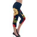 Flowers Vintage Floral Lightweight Velour Capri Leggings  View4