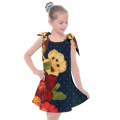 Flowers Vintage Floral Kids  Tie Up Tunic Dress by Wegoenart