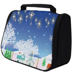 Snowflakes Snowy Landscape Reindeer Full Print Travel Pouch (big) by Wegoenart