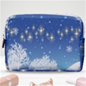 Snowflakes Snowy Landscape Reindeer Make Up Pouch (Medium) View1