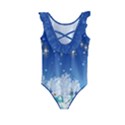 Snowflakes Snowy Landscape Reindeer Kids  Frill Swimsuit View2