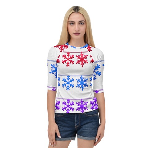 Christmas Snowflake Quarter Sleeve Raglan Tee by Wegoenart