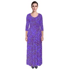 Purple Speckled Quarter Sleeve Maxi Dress