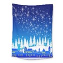 Snowflakes Snowy Landscape Reindeer Medium Tapestry View1