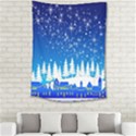 Snowflakes Snowy Landscape Reindeer Medium Tapestry View2