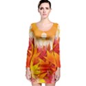 Autumn Background Maple Leaves Bokeh Long Sleeve Bodycon Dress View1