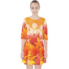 Autumn Background Maple Leaves Bokeh Pocket Dress by Wegoenart