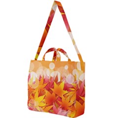 Autumn Background Maple Leaves Bokeh Square Shoulder Tote Bag