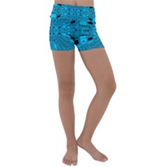 Technology Board Trace Digital Kids  Lightweight Velour Yoga Shorts