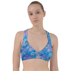 Snowflake Background Blue Purple Sweetheart Sports Bra by Wegoenart