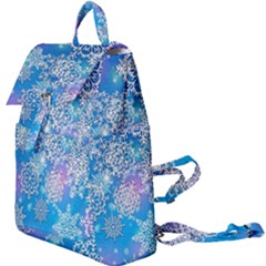 Snowflake Background Blue Purple Buckle Everyday Backpack