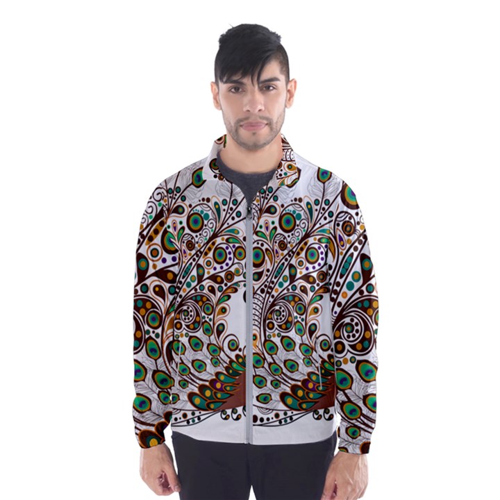 Peacock Graceful Bird Animal Windbreaker (Men)