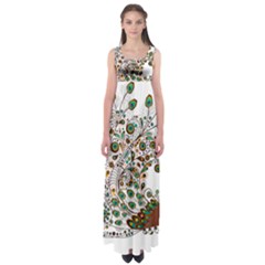 Peacock Graceful Bird Animal Empire Waist Maxi Dress by Wegoenart