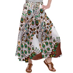 Peacock Graceful Bird Animal Satin Palazzo Pants