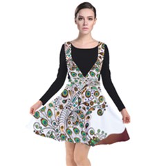 Peacock Graceful Bird Animal Plunge Pinafore Dress