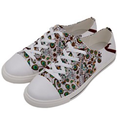 Peacock Graceful Bird Animal Women s Low Top Canvas Sneakers by Wegoenart