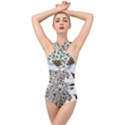 Peacock Graceful Bird Animal Cross Front Low Back Swimsuit View1