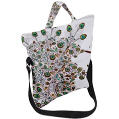 Peacock Graceful Bird Animal Fold Over Handle Tote Bag