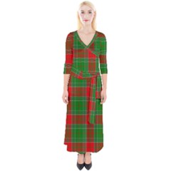 Lumberjack Plaid Buffalo Plaid Quarter Sleeve Wrap Maxi Dress by Wegoenart