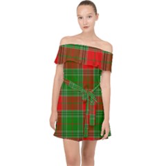 Lumberjack Plaid Buffalo Plaid Off Shoulder Chiffon Dress