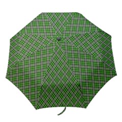 Lumberjack Plaid Buffalo Plaid Green White Folding Umbrellas by Wegoenart