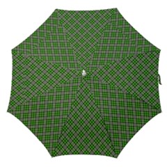 Lumberjack Plaid Buffalo Plaid Green White Straight Umbrellas by Wegoenart