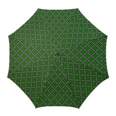 Lumberjack Plaid Buffalo Plaid Green White Golf Umbrellas by Wegoenart