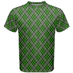 Lumberjack Plaid Buffalo Plaid Green White Men s Cotton Tee by Wegoenart