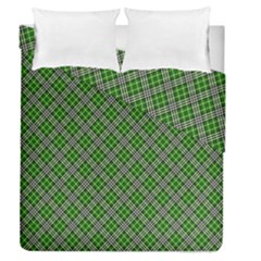 Lumberjack Plaid Buffalo Plaid Green White Duvet Cover Double Side (queen Size) by Wegoenart