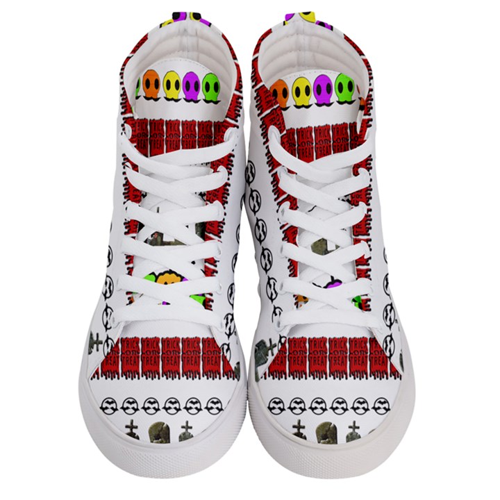 Halloween Borders Trick Or Treat Women s Hi-Top Skate Sneakers