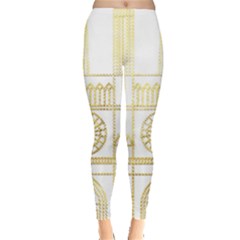 Gold Foil Notre Dame Church Paris Leggings  by Wegoenart