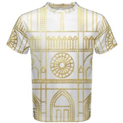 Gold Foil Notre Dame Church Paris Men s Cotton Tee by Wegoenart