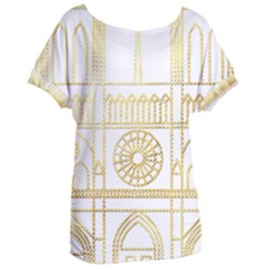 Gold Foil Notre Dame Church Paris Women s Oversized Tee by Wegoenart