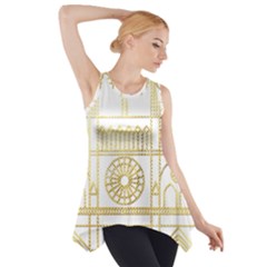 Gold Foil Notre Dame Church Paris Side Drop Tank Tunic by Wegoenart