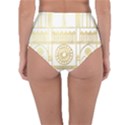 Gold Foil Notre Dame Church Paris Reversible High-Waist Bikini Bottoms View2