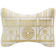 Gold Foil Notre Dame Church Paris Seat Head Rest Cushion by Wegoenart