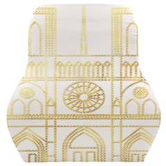 Gold Foil Notre Dame Church Paris Car Seat Back Cushion  by Wegoenart