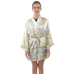 Gold Foil Notre Dame Church Paris Long Sleeve Kimono Robe by Wegoenart