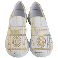 Gold Foil Notre Dame Church Paris Women s Lightweight Slip Ons by Wegoenart