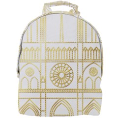 Gold Foil Notre Dame Church Paris Mini Full Print Backpack by Wegoenart