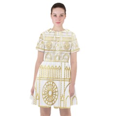 Gold Foil Notre Dame Church Paris Sailor Dress