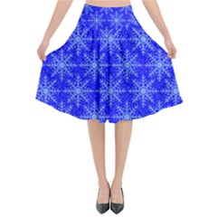 Snowflake Digital Paper Flared Midi Skirt by Wegoenart