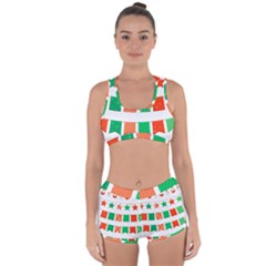 Christmas Bunting Banners Tassel Racerback Boyleg Bikini Set