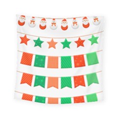 Christmas Bunting Banners Tassel Square Tapestry (small) by Wegoenart