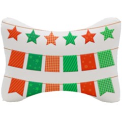 Christmas Bunting Banners Tassel Seat Head Rest Cushion by Wegoenart