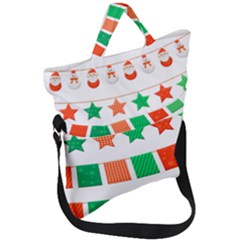 Christmas Bunting Banners Tassel Fold Over Handle Tote Bag by Wegoenart