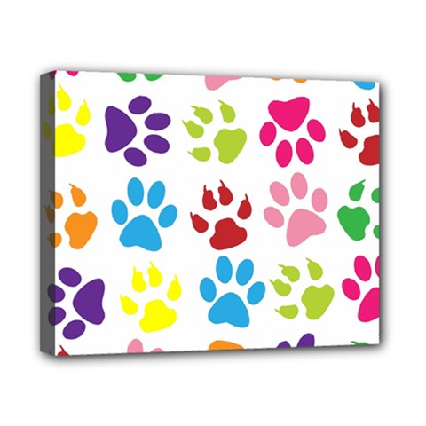 Paw Print Paw Prints Background Canvas 10  X 8  (stretched) by Wegoenart