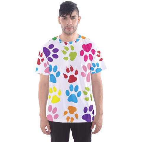 Paw Print Paw Prints Background Men s Sports Mesh Tee by Wegoenart